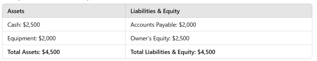 Example - Balance Sheet Snapshot